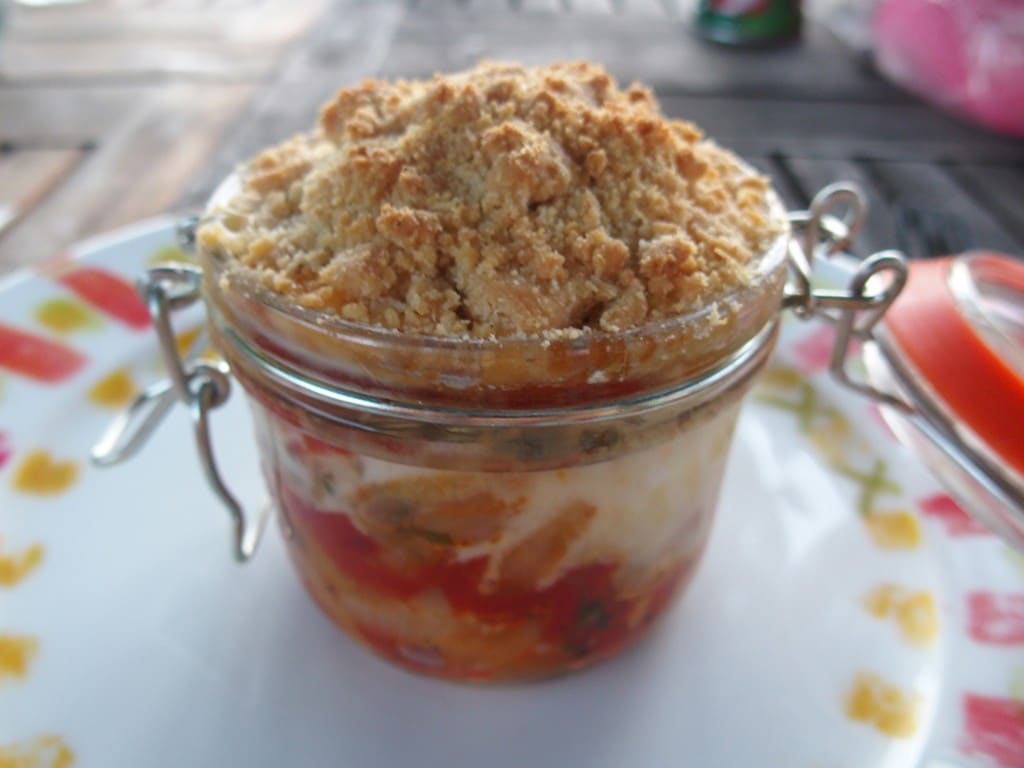 [Les recettes de Caroline] Crumble aux poivrons et chèvre frais