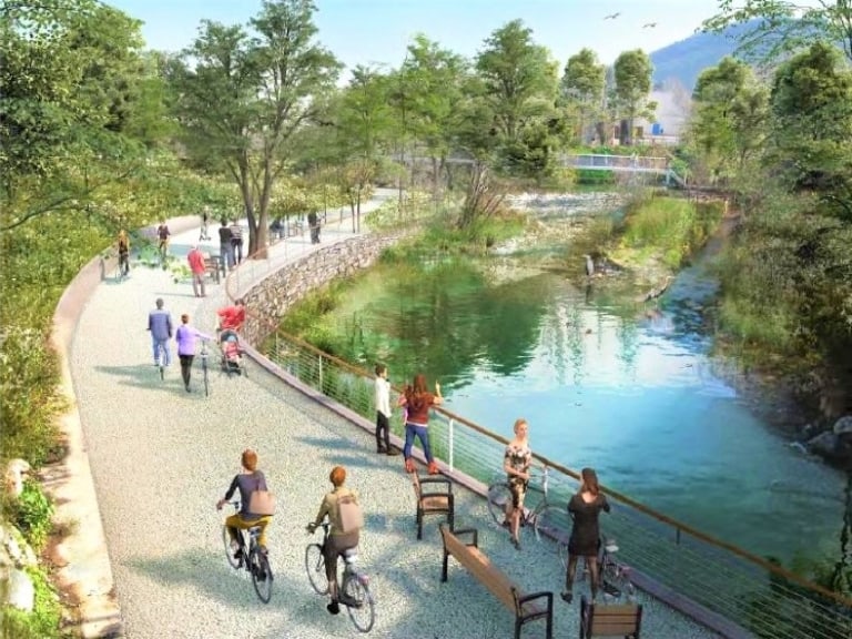 Une voie verte sur les berges de l&rsquo;Huveaune entre Marseille et Aubagne