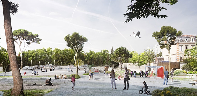 A la Friche, le parking se transforme en grande place végétalisée