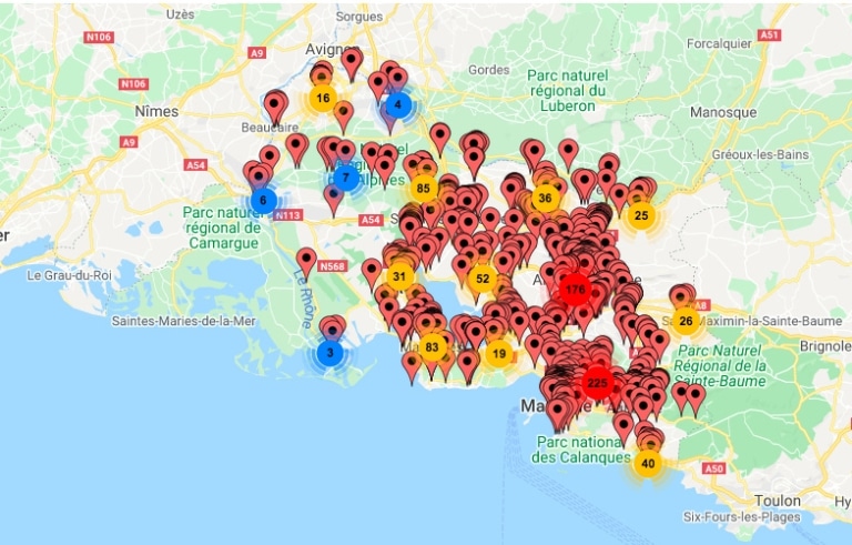 Une carte interactive des commerces ouverts dans les Bouches-du-Rhône