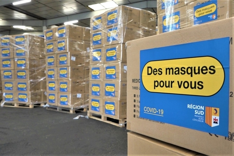 La Région a reçu sa première livraison de 5 millions de masques
