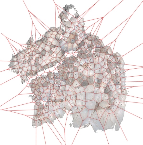 Segmentation & reconstruction 3D du maillage de la grotte_voronoi_01__PERSPECTIVE[S]_KR_EIFFAGE