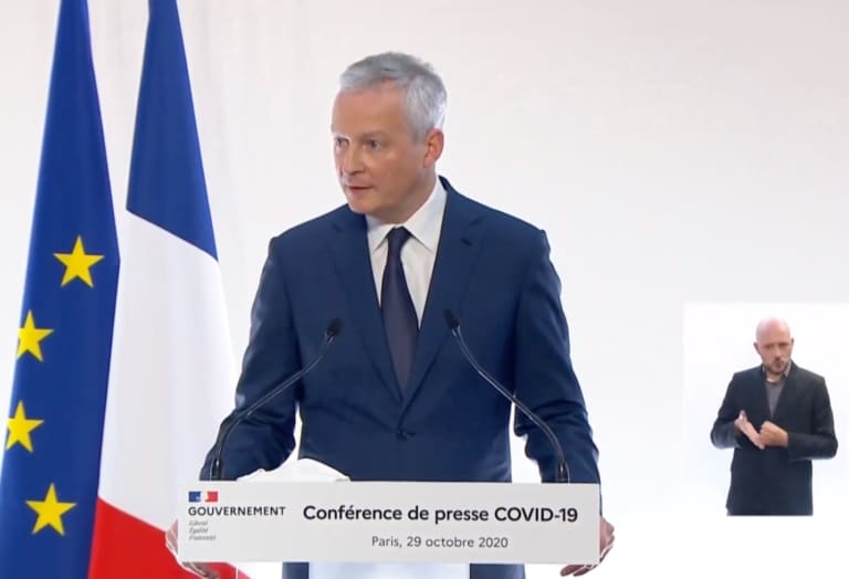 Bruno le Maire annonce 15 milliards d&rsquo;euros par mois d&rsquo;aides aux entreprises