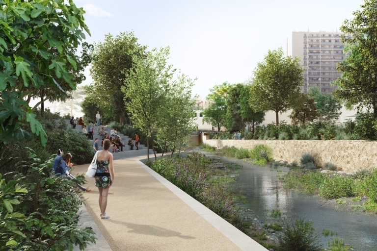 Le chantier de renaturation du ruisseau des Aygalades débute au parc Bougainville