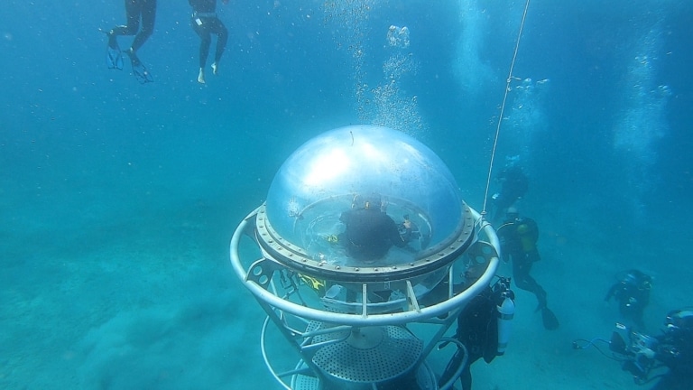 Reportage dans l&rsquo;Aquabulle, capsule d&rsquo;observation immergée au Musée subaquatique de Marseille
