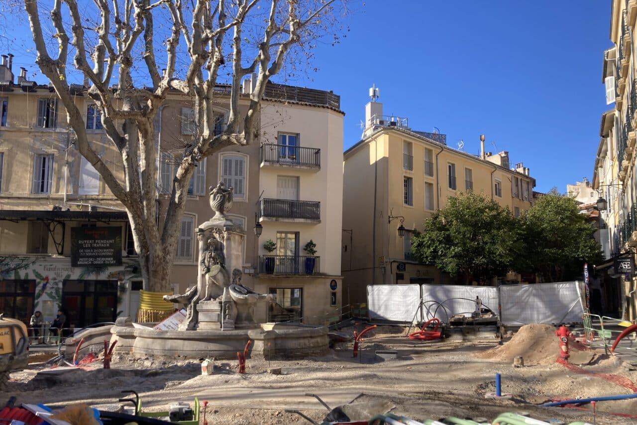 cours Sextius, La v&eacute;g&eacute;talisation du cours Sextius et l&rsquo;am&eacute;nagement du jardin des Thermes en chantier &agrave; Aix, Made in Marseille