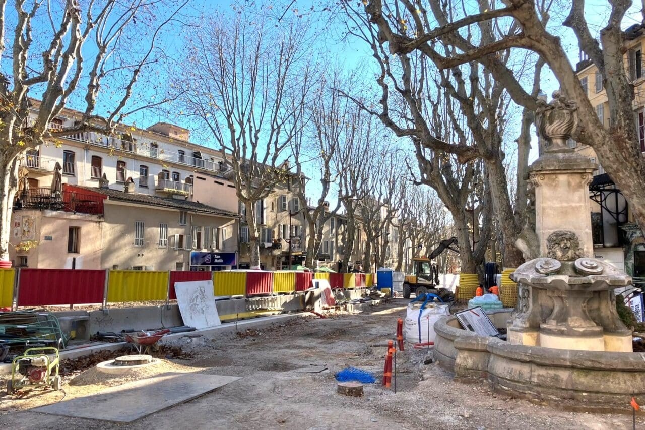 cours Sextius, La v&eacute;g&eacute;talisation du cours Sextius et l&rsquo;am&eacute;nagement du jardin des Thermes en chantier &agrave; Aix, Made in Marseille