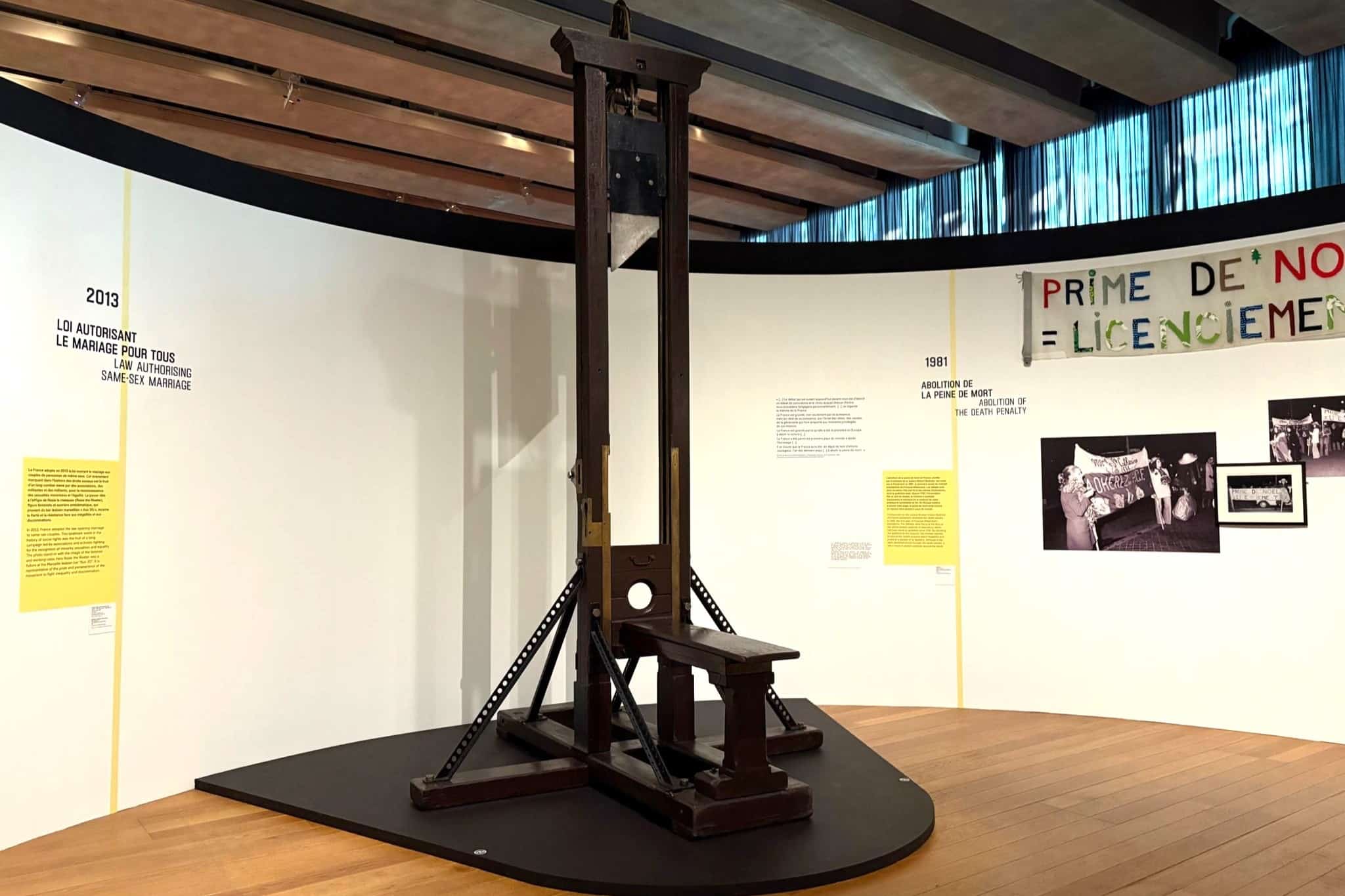 La dernière guillotine exposée au Mucem depuis le 9 octobre.