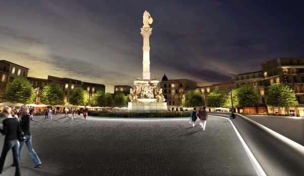 Place Castellane requalifiée_rendu nocturne