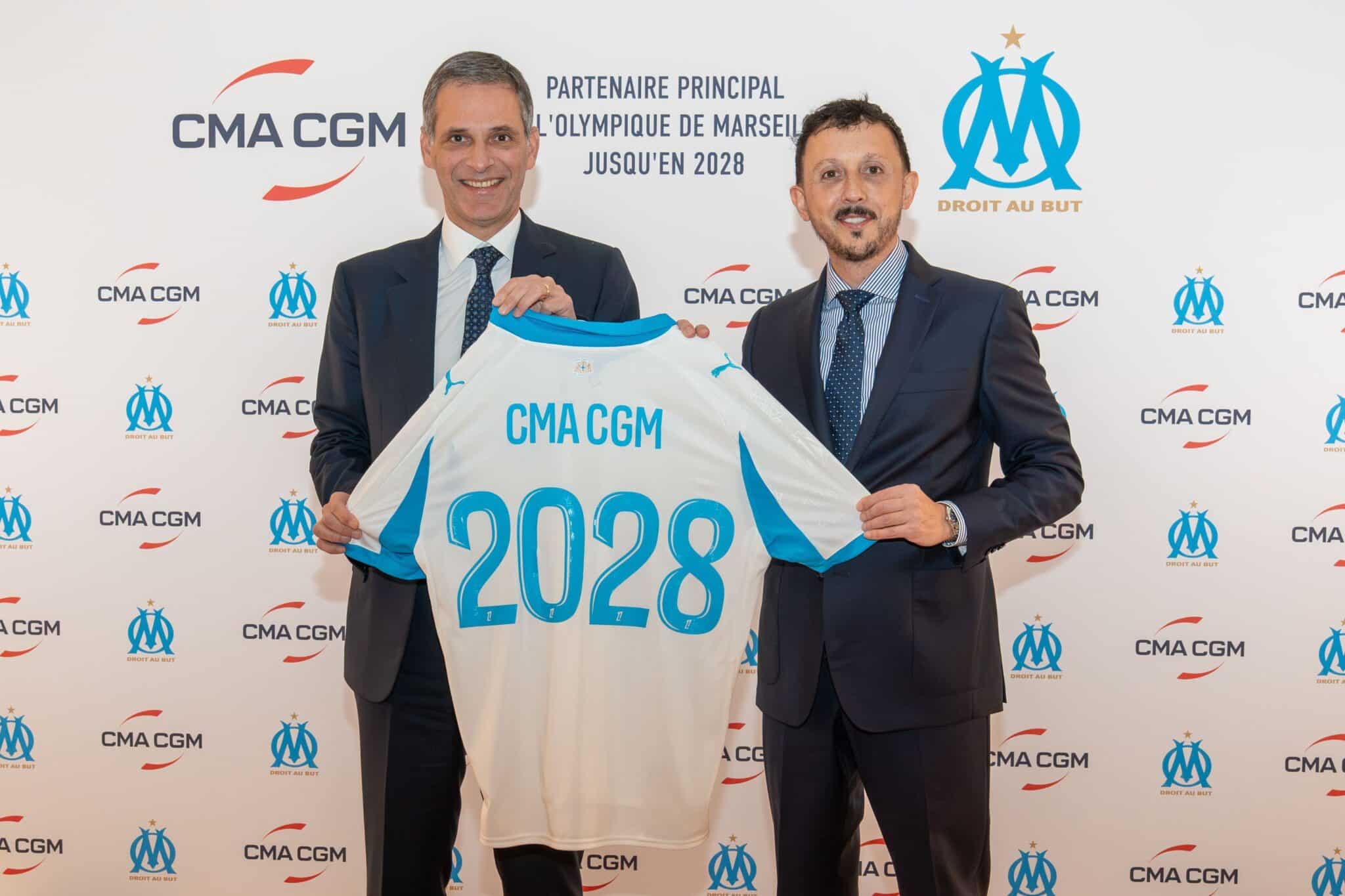 CMA CGM prolonge son contrat de sponsor principal avec l'OM jusqu'en 2028.