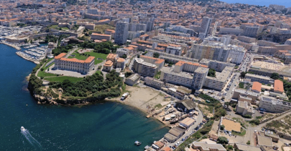 Vue aérienne du secteur du Pharo