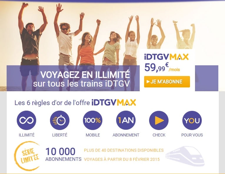 iDTGV met en vente des pass illimités à l&rsquo;année
