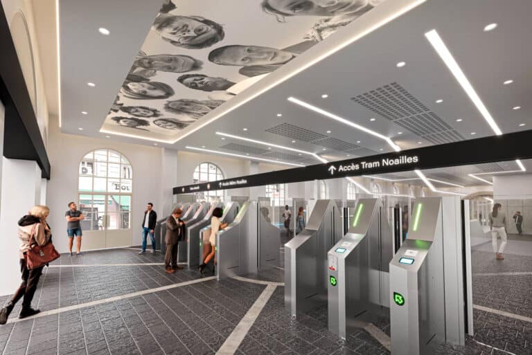 Les travaux de rénovation de la station de métro Noailles se poursuivent